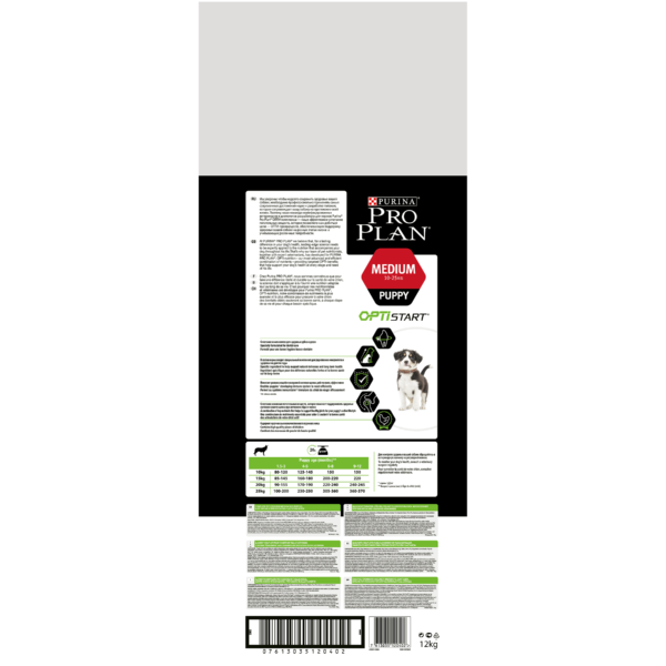 PURINA® PRO PLAN® Dog Medium Puppy с OPTISTART® за малки кученца от средни породи, суха храна, Пиле, 12kg - Image 2